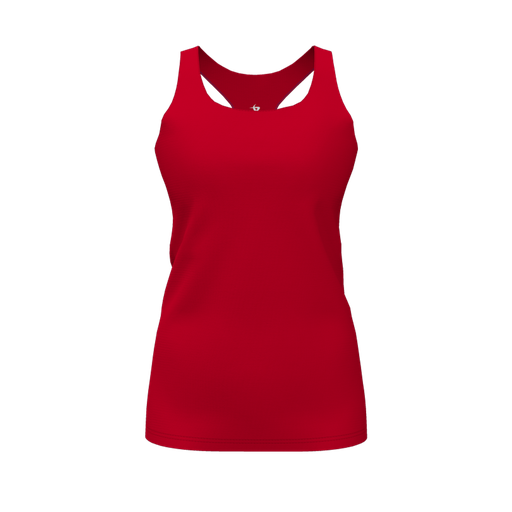 [CUS-DFW-RCBK-PER-RED-FYS-LOGO1] Racerback Tank Top (Female Youth S, Red, Logo 1)