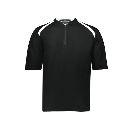 [229581-AS-BLK-LOGO1] Men's Dugout Short Sleeve Pullover (Adult S, Black)