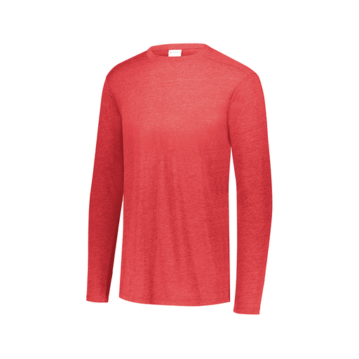 [3075.V96.XS-LOGO1] Decker Men's Tri-Blend T-Shirt - Long Sleeve (Adult XS, Red)