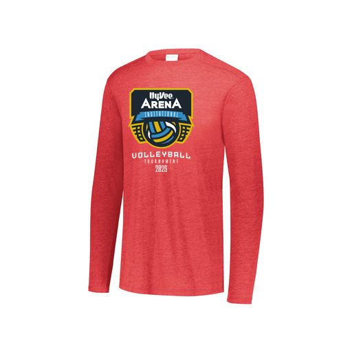 [FTLCUBRD-YS-LOGO1] Decker Youth Tri-Blend T-Shirt - Long Sleeve (Youth S, Red)