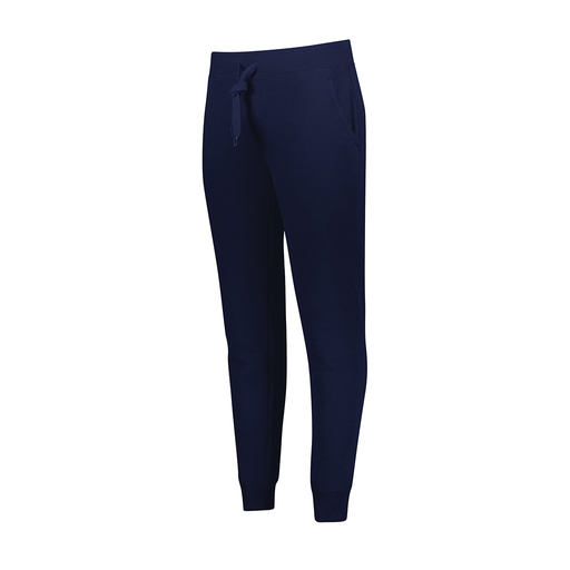 [229748.065.XS-LOGO1] Ladies 60/40 Fleece Jogger (Female Adult XS, Navy)