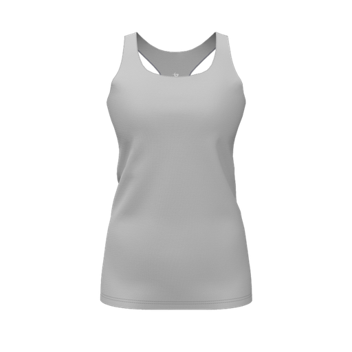 [CUS-DFW-RCBK-PER-GRY-FYS-LOGO1] Racerback Tank Top (Female Youth S, Gray, Logo 1)