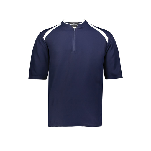 [229581-AS-NVY-LOGO1] Men's Dugout Short Sleeve Pullover (Adult S, Navy)